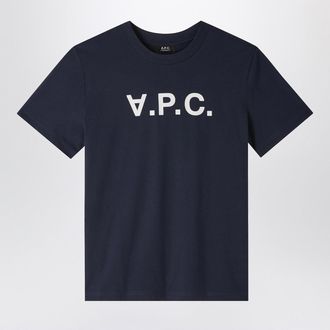A.P.C. Blue Crew Neck T Shirt With Logo