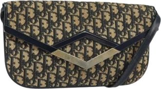 Dior Pre-owned Shoulder Bags, female, Blue, Size: ONE SIZE Pre-owned Trotter Canvas Shoulder Bag