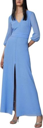 Patrizia Pepe Maxi Jurk - Dames - Maxi kleedjes - Blauw - XS - Polyester - Kleedjes
