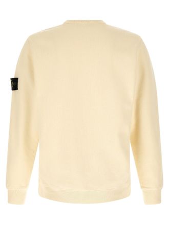 Stone Island Badge Logo Cotton Jersey Sweatshirt - Ivory