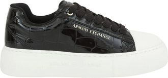 A|X Armani Exchange Schoenen, Dames, Zwart, 38 EU, Polyester, Zwarte Sneaker 100% Polyester