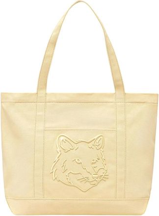 Maison Kitsun&eacute; Borsa Tote Large Fox Head - - Bags - unisex - Giallo - ONE SIZE