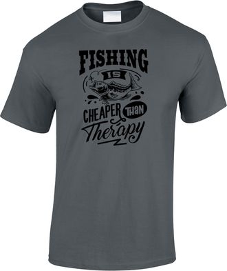 Bang Tidy Clothing Fishing Gift for Men, Fishing Cheaper Than Therapy Fishing T Shirt Fisherman Present Dad, Uncle, Brother Grandad Christmas Fathers Day - CHCOAL-L