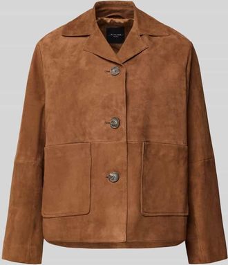 Max Mara Regular Fit Lederjacke aus echtem Ziegenleder Modell PALCHI in Mittelbraun, Gr&ouml;&szlig;e 36