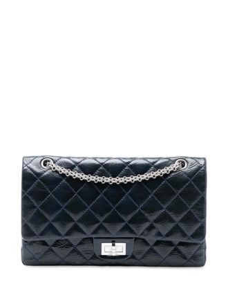 Chanel 2010-2011 Reissue 2.55 Crinkled Patent Double Flap 227 shoulder bag - Blu