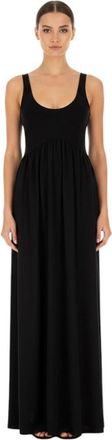 Sportmax Black Solid Scoop Neck Maxi Dress