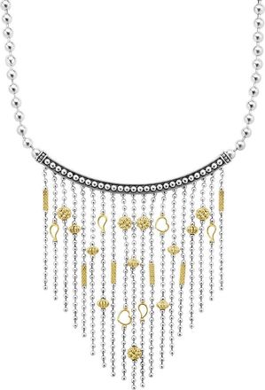 Lagos Two-Tone Caviar Multi-Strand Necklace in Silver at Nordstrom, Size 16