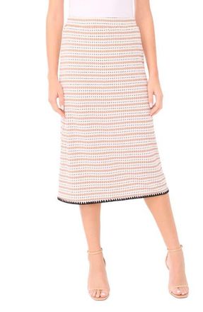 CeCe by Cynthia Steffe Crochet Trim Knit Midi Skirt in Toffee at Nordstrom, Size Xx-Large