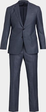Giorgio Armani Men & apos;s Micro-Squares Wool Classic Fit Suit