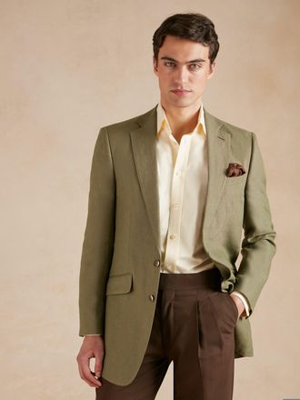 Oliver Brown Eaton Jacket - Sage Green Linen
