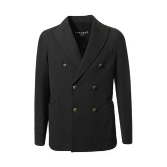 Circolo 1901 Blazers, male, Black, S, Double-Breasted Cotton Jacket
