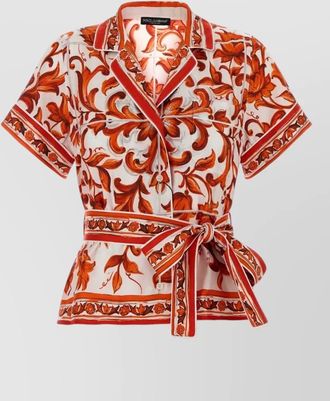Dolce & Gabbana silk printed short-sleeve shirt
