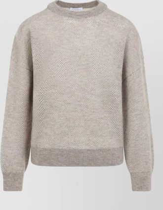 Brunello Cucinelli soft net crew neck knit sweater