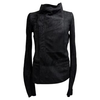 Rick Owens Brushed Jacket in Black Leather
