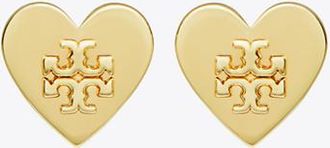 Tory Burch Womens Forget Me Not Heart Stud Earrings, One Size
