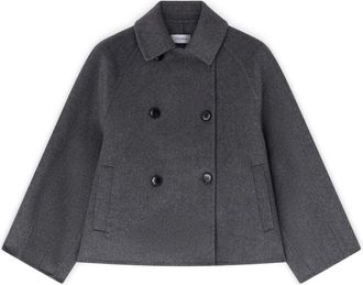 Motivi Jassen, Dames, Grijs, XS, Wol, Double-breasted Pea Coat