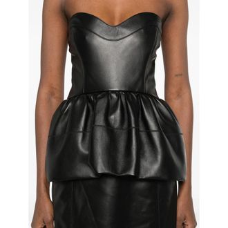 Fendi Lambskin Peplum Dress - Black