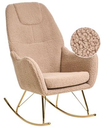 Beliani Mecedora boucl&eacute; beige