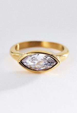 Anthropologie Bezel Oval Stone Ring