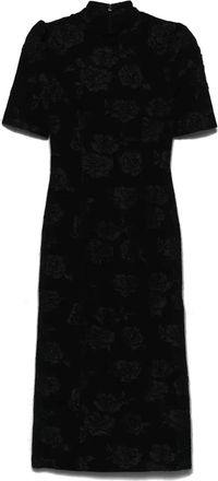 Rotate Abito midi con effetto jacquard - Nero