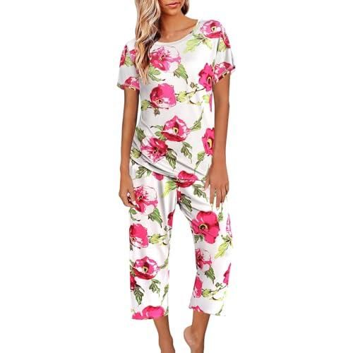 Pyjama Femme 2 Pièces Coton - Haut Débardeur Et Short - Léger, Respirant - Pour L'Été Ou La Maison - Confortable Et Décontracté