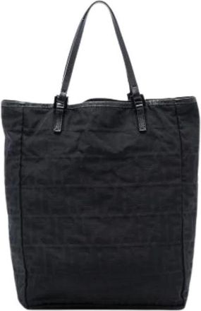 Fendi Pre-owned Tote Bags, female, Black, Size: ONE SIZE Pre-owned Canvas Tote