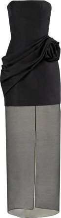 Carolina Herrera Strapless Gown With Sheer Organza Skirt