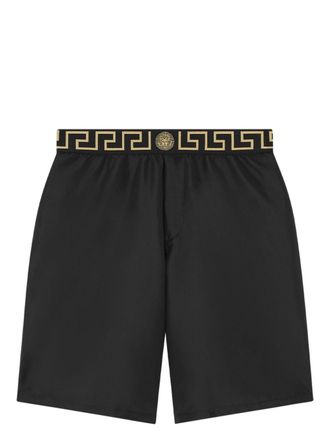 Versace Costume da bagno con Chiave Greca - Nero