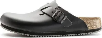 Birkenstock Boston Super Grip Natural Leather Narrow Fit Black 0060196
