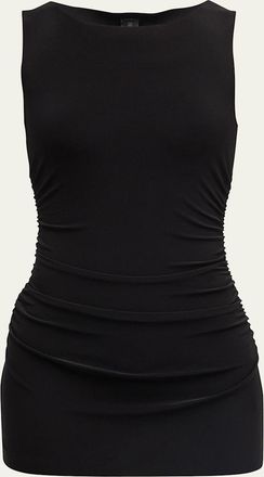 Norma Kamali Sleeveless 4-Way Stretch Mini Pickleball Dress
