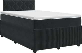 vidaXL Cama Box Spring Con Colch&oacute;n Negro 120 X 190 Cm Terciopelo Vidaxl