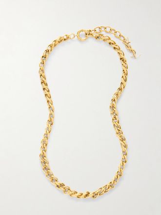 Saint Laurent Collana In Metallo Dorato Martellato - Oro