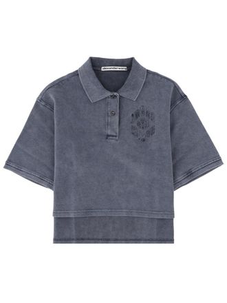 Alexander Wang Oversized Layered Hem Logo Polo Shirt