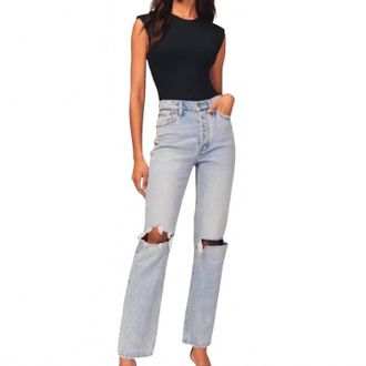 Abercrombie & Fitch Vintage Stretch High Rise Dad Jeans In Blue