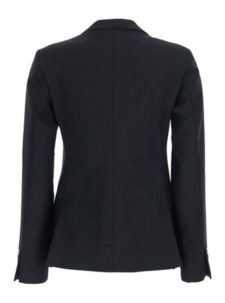 Merci Double-Breasted Tech Fabric Blazer - Black