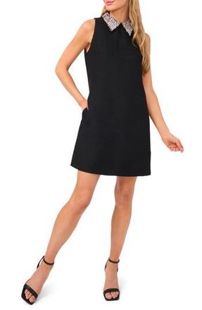 CeCe by Cynthia Steffe Embellished Collar Shift Dress in Rich Black at Nordstrom Rack, Size Medium
