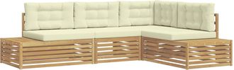 vidaXL 5 Uds. Conjunto De Sof&aacute;s De Exterior Blanco Vidaxl