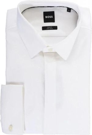 HUGO BOSS Hank Slim Fit Easy Iron Tuxedo Shirt - Heren - Zakelijke Overhemden - Wit - XL - Katoen - Overhemden