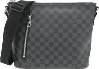 Louis Vuitton Dark Gray Graphite Coated Canvas Shoulder Bag (Pre-Owned)