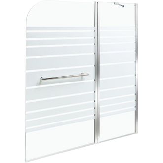 Beliani Schermo doccia minimalista con ante in vetro temperato 140 x 120 cm Argento Tuapi