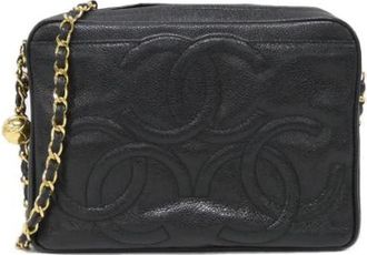 Chanel Pre-owned leren crossbodytas - Dames - Vintage Schoudertas - Zwart - ONE Size - Leer - Vintage