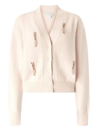 Genny tassel-embellished cardigan - women - Cashmere - 38 - Pink
