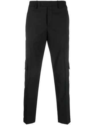 Neil Barrett cargo cotton trousers - men - Cotton/Polyester/Virgin Wool/Elastane - 46 - Black