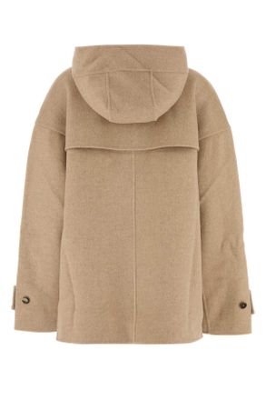 J.W.Anderson Womens Beige Wool Coat Claymelange Exterior: Cappotti