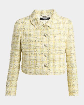 Versace Fancy Tweed Crop Informal Jacket