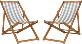 Safavieh Loren Set Of 2 Outdoor Foldable Sling Chairs