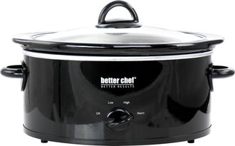 Better Chef 3 Quart Oval Slow Cooker with Removable Stoneware Crock in Black