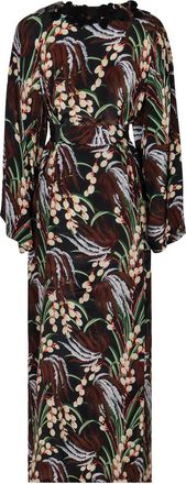 P.A.R.O.S.H. Womens Printed Crepe Dress - Black viscose - Size Large