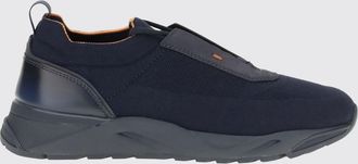 Santoni Sneakers basse in tessuto tecnico stretch con dettagli in pelle
