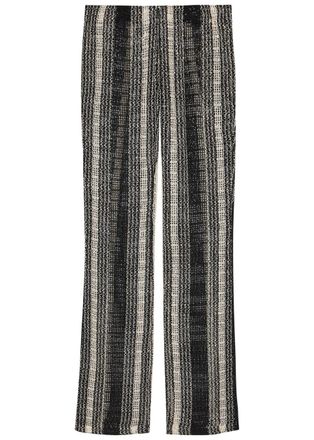 Missoni Striped Slim-leg Open-knit Beach Trousers - White And Black - 46 (UK14 / L)